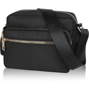 Cross Body Women Multi Pocket Handbags Shoulder Bags Waterproof Nylon Anti Theft Messenger Bag for Travel Shopping Appointment Daily