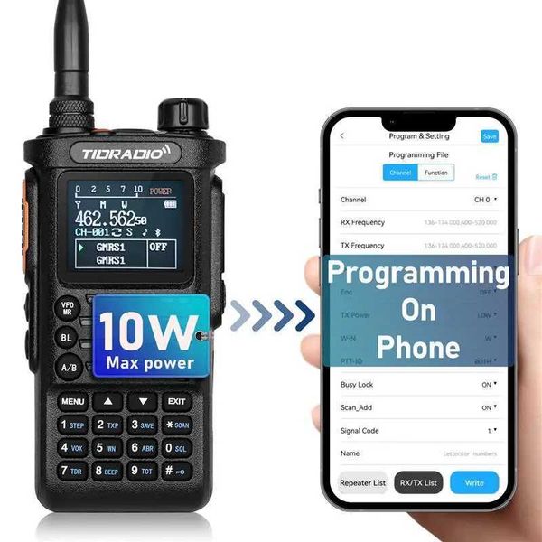 2025 2nd Gen TIDRADIO TD-H8 10W Professional Walkie Talkie Portable Long Range Radio Phone Wireless Programmable SearchXJ250219