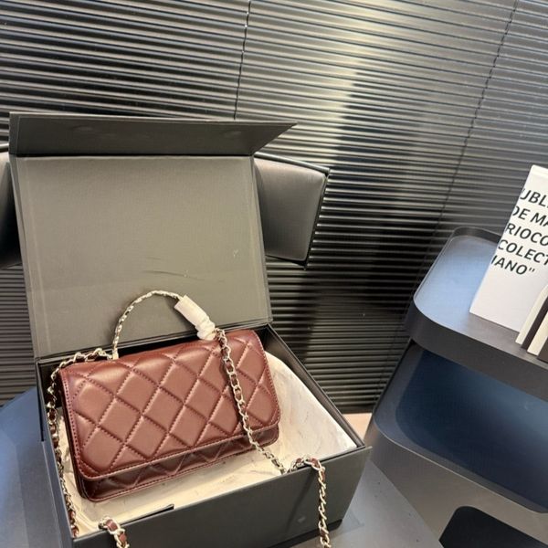 Long diamond grid bag with chain for convenient and fashionable carrying --CN8065