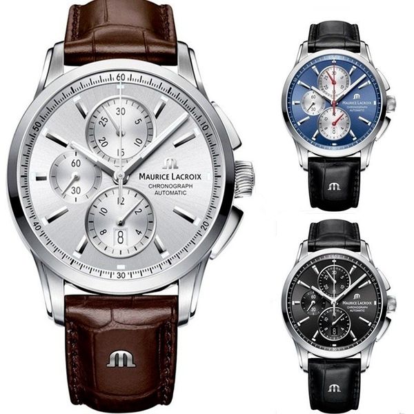 2022 New MAURICE LACROIX Watch Ben Tao Series Three eye Chronograph Fashion Casual Top Luxury Leather Men Watch