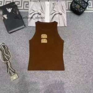 miuly Womens Blouses Shirts Designer t Shirt Women Cropped Top t Tank Anagram Regular Cotton Jersey Camis Female Tees Embroidery Knitwear for Sport Yoga Top 0f9