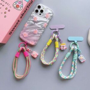 Suitable for the new creative cartoon phone case universal and versatile thick short rope, hand-held chain, doll card anti lost rope