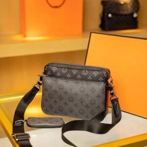 2022 Handbags Men Leather TRIO Messenger Bags Luxury Shoulder Bag Make up Bag Designer Handbag Tote Man's bag louis Purse vutton Crossbody viuton