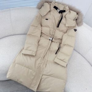 Womens Down Coats Jackets Hooded Belt Slim Belt 23AW Females Fashion Parkas Classcial Women Windbreaker