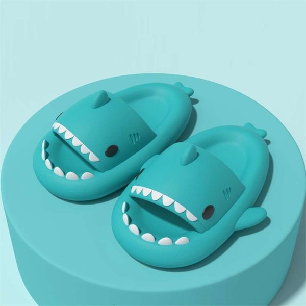men women shark slippers summer beach slides adult kids cartoon slide pink yellow blue red comfortable soft indoor outdoor platform sandals free shipping