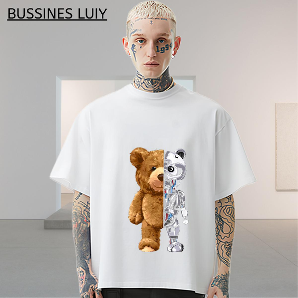 Designer T-Shirts for Men Custom Cartoon Home Outdoor Men Tops Tees Crew Neck Cotton Breathable High Quality
