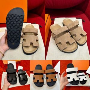Designer Chypre Slippers Beach Classic Flat Chypre Sandals Luxury Summer Lady Leather Flip Flops Top Quality Men Women Chypre Slides Size 35-44