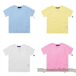 Women T-Shirt Pony Designer Button Knitwear Tee Short Sleeve Cotton Slim Fit Asian Size Classic Daily Wear