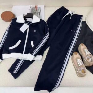 2025 autumn fashion style thread splicing contrast high-quality suit letter embroidery coat two-piece suit BFG2501213