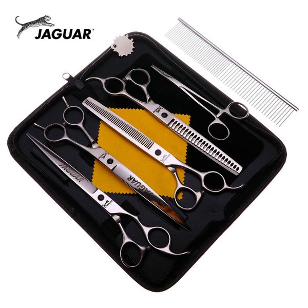8 Inch Pet Grooming Scissors Set Straight Curved Dog Cat Cutting Thinning Shears Kit Tesoura Para Hair Thinning Shears