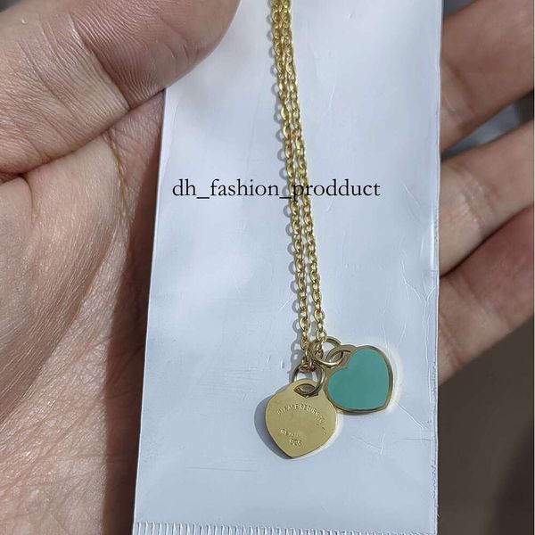 return Pendant Necklaces Stainless Steel high mirror small heart letter necklace 18k rose Gold Silver necklaces Women men Wedding Party love Jewelry never 02b