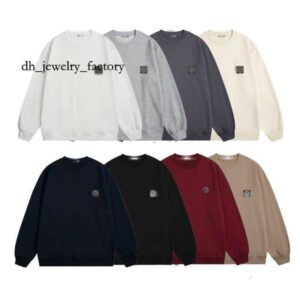 Stone hoodies Classic Chest Embroidered Badge Logo Round Neck Long Sleeve Hoodie Men's and women's hoodies cfe