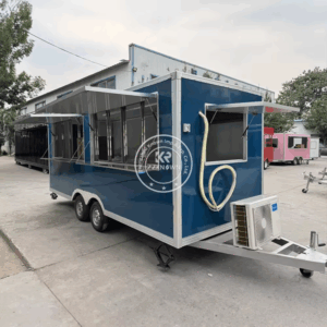 Portable Street Restaurant Food Trailer with Ice Cream Cart Dining Events Fully Equipped Outdoor Mobile Kitchen Perfect Catering Truck