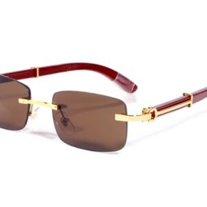 Man Rimmed Glasses Designer Sunglasses Women Fashion Frameless Rectangle Coating Buffalo Horn Sunglass UV400 Evidence Eyeglass Wooden Mens Eyewear Eyelgasses