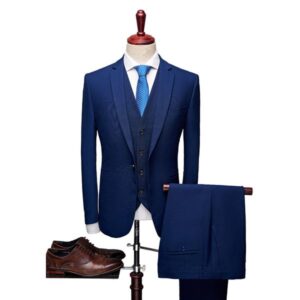 H376 Men's business casual suit Korean slim fit royal blue groom best man wedding dress