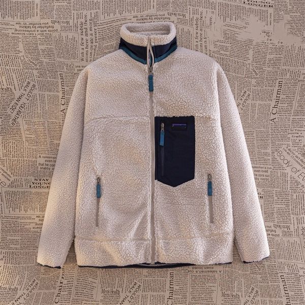 Mens Designer Outdoor Fleece Lamb Fleece Loose Large Thickened Polar Fleece Trendy Coat for Men and Women