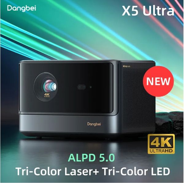 2025 Dangbei X5 Ultra 4K Laser Projector - 3840x2160 DLP, Triple Color Laser+LED, Android, Home Theater, 2400 Lumens, Manual Keystone Correction