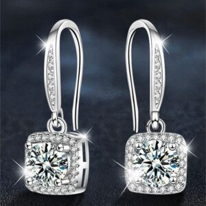 Dainty Diamond-Like Sparkle: Premium Sterling Silver Moissanite Hoop Ear Jewelry