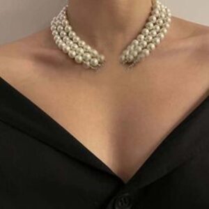 Designer Necklace For Woman Multilayer Pearl Rhinestone Orbit Luxury exquisite Necklace Clavicle Chain Baroque Pearl Necklaces for Jewelry Accessories
