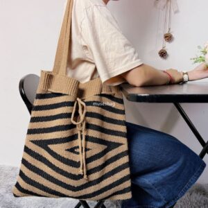 New Vintage Bag Single Shoulder Bag Minimalist Knitted Bag Fashionable Tote Bag Commuting Large Capacity Underarm Bag Women Bag Handbag Trend
