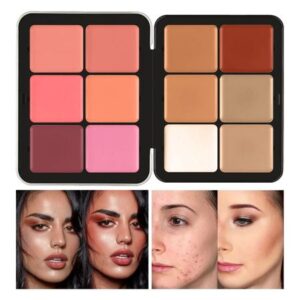 12 Color Blush Concealer Set Natural Blemish Brightening Highlighter 16 Waterproof face contour cream palette custom 240620