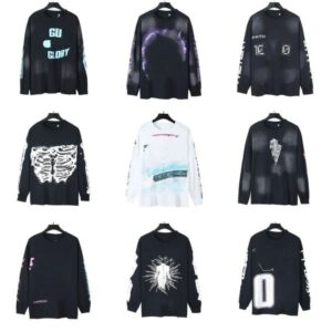 Men's Hoodies & Sweatshirts Designer Old washed water casual loose base long sleeved round neck T-shirt for men and women