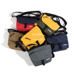 Japanese street canvas men's and women's crossbody bag fashion color contrast shoulder bag casual ins clamshell small messenger bag