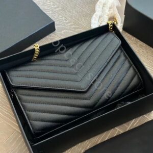 high quality designer bag caviar black wallets classic flap women's purse luxury designer envelope letter bag ladies chain handbags cross body bags brand wallet