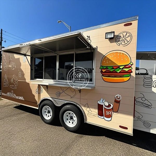 2025 NEW Europe Standard Food Truck Mobile Kitchen Catering Trailert Dog Snack Kiosk Food Cart for Sale With Full Kitchen