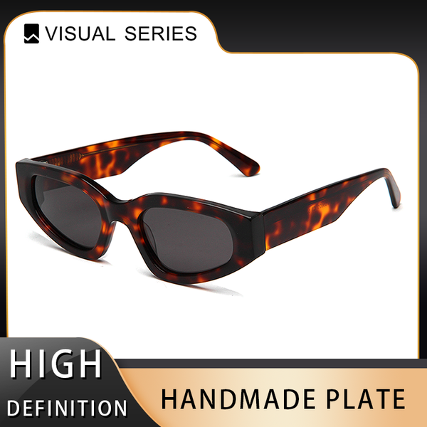 2025 High Quality Retro Small Frame Cat Eye Sunglasses Personalized Acetic Acid Polarized Sunglasses UV400 Anti UV Glasses