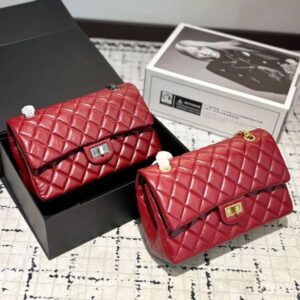 Women Classic 2.55 Shoulder Bag Double Flap Aged Gold Silver Square Buckle Hardware Metal Chain Calfskin Designer Handbag Nine Colors Cross Body Tote 26x15cm