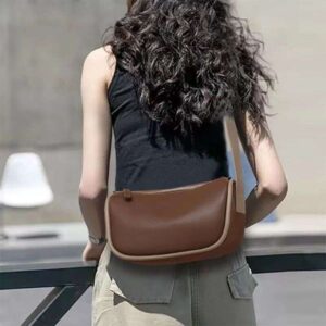 Genuine leather cowhide high-end handbag 2025 new summer casual crossbody versatile shoulder dumpling bag for women