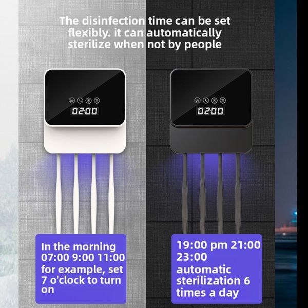 Toothbrush disinfector New Product Direct from Manufacturer UV Toothbrush Sterilizer with Drying Function Smart Automatic No - Drill for Bathroom Gift