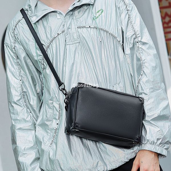 Men's single shoulder bag brand box bag trend personality girl crossbody bag fashion unisex single shoulder all match small square bag