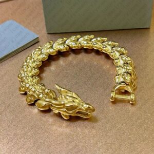 Designer Bracelet Luxury Bangle Jewelry Jewellery Gold Dragon Bamboo Link Chunky Punk Style Cuban Link Bracelet Sterling Silver for Men Women Gift Bestseller