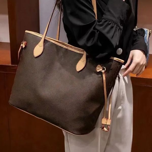 Women designer tote bag bag classic shoulder bag large capacity leather brown the tote bag letter handbag hand bag with clutch bags designer woman fast ship