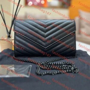 Fashion Shoulde Bag Designer bag Luxury Handbag Envelope Genuine leather caviar bags wallet on chain purse fashion lady shoulder bag Flip Messenger Crossbody Purse