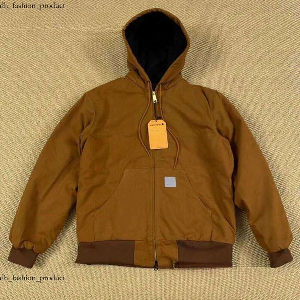 Carharrly Jacket Men's Jackets Work Clothes Fashion Brand Canvas Washable Wax Dyed Detroit Carthat Jacket Coat American Style Workwear Label Loose Design da0