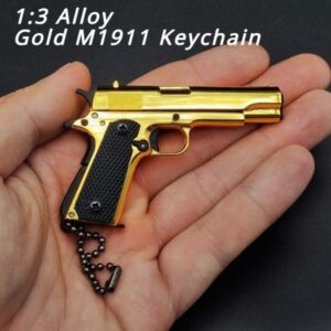 Mini M1911 Colt Gun Model Fake Pistols 1:3 Alloy Keychain Look Real Collection Prop Birthday Hanging Gift Impressive Decompression Toys
