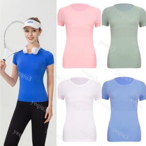 Women Yoga and Pilates T Shirts Active Tops Define Fit Workout Tees Gym Clothes Fashion Designer Sportswear Everyday Running Wear High Quality Fitness Apparel
