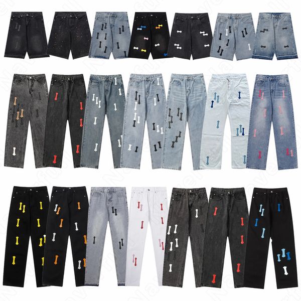 Chrome Designer Mens Cross Embroidery Pants Denim Jeans Distressed Ripped Biker Jean Slim Fit Motorcycle For Men Womens High Street Hip Hop