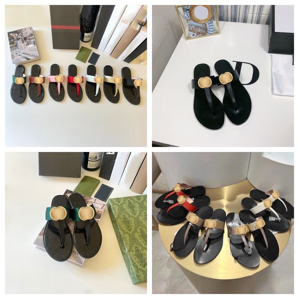 Luxury Designer Flip Flops Slippers Men's Leather Flat Summer Thong Sandals Women's Pool Beach Casual Shoes Top Quality Designer Slippers Casual Shoes Wholesale