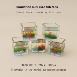 Miniature simulation ins square goldfish creative doll house model micro landscape fish tank DIY decoration ornament