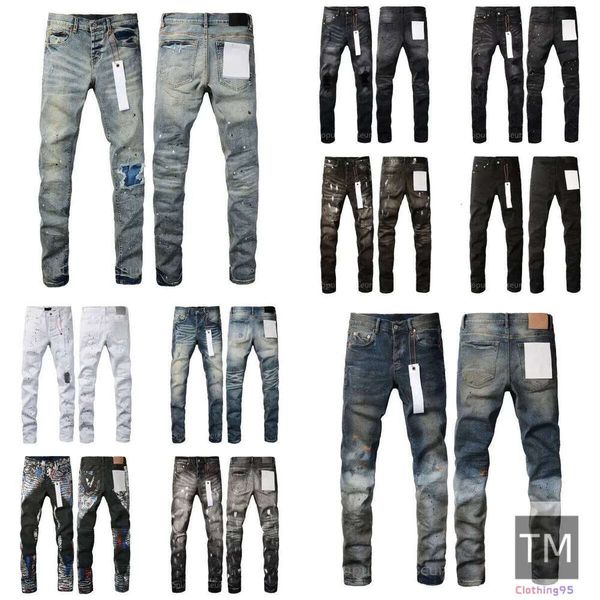 Premium Quality Designer Clothing mens designer jean black pencil hole cotton print hip hop pants streetwear casual designers joggers pant sknny Jeans high quality