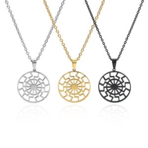 Slavic sun lightning symbol titanium steel necklace pendant European and American popular jewelry