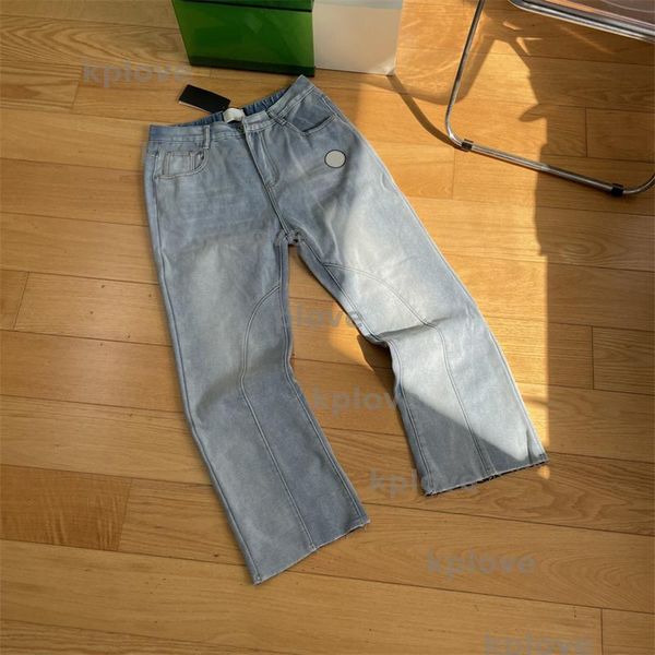 Designer Jeans Women Jeans Loose Type Unisex Velvet Hole Denim Warm Fashion Mens Jeans