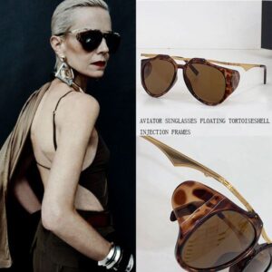 Fashionable Men Womens designer floating turtle shell injection frame glasses Y137F Mens metal top rod nylon HAVANA lens high end design UV400 protection
