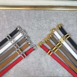 Designer Women's Narrow Belt Elegant Thin Leather Belts Classic Needle Buckle Shiny Buckles 1.5 CM Wide