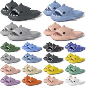 Free Shipping Designer shark slides sandal slipper sliders for men women sandals slide pantoufle mules men women slippers trainers flip flops sandles color79
