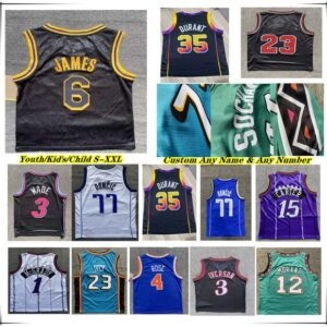 Hot Printed Basketball Jersey Youth Kids Child Dwyane Wade Jimmy Butler Ja Morant Luka Doncic Vince 15 Carter Tracy McGrady Derrick Rose Jalen Brunson Allen 3 Iverson